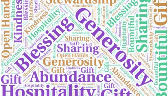 wordcloud for generosity